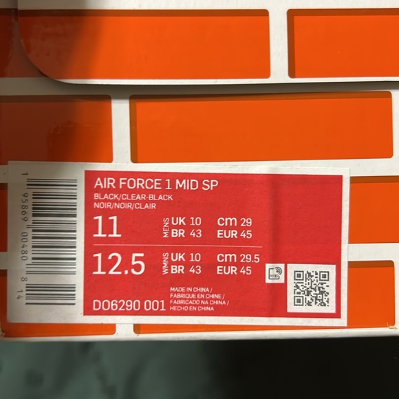 Nike Air Force 1 Mid X Off White Colab. NWT Size 11
(black) - Picture 10 of 13